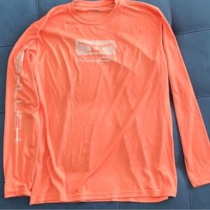 Kluch UPF Sun shirt L orange peach Long sleeve performance Fishing Shirt